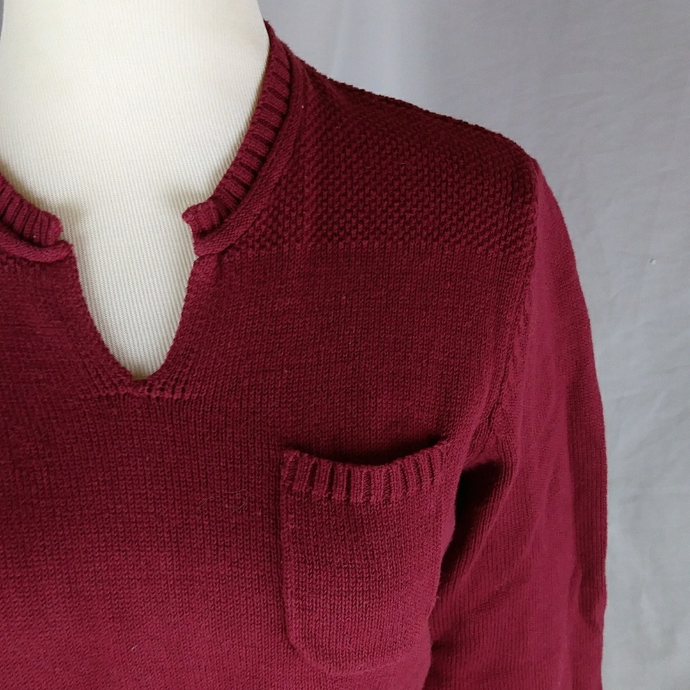 3/20$Cotton blend knit sweater fall pocket size SP - Picture 3 of 8